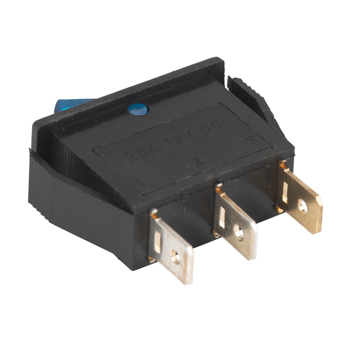 Parts Express SPST Small Rocker Switch w/Blue Illumination 12VDC